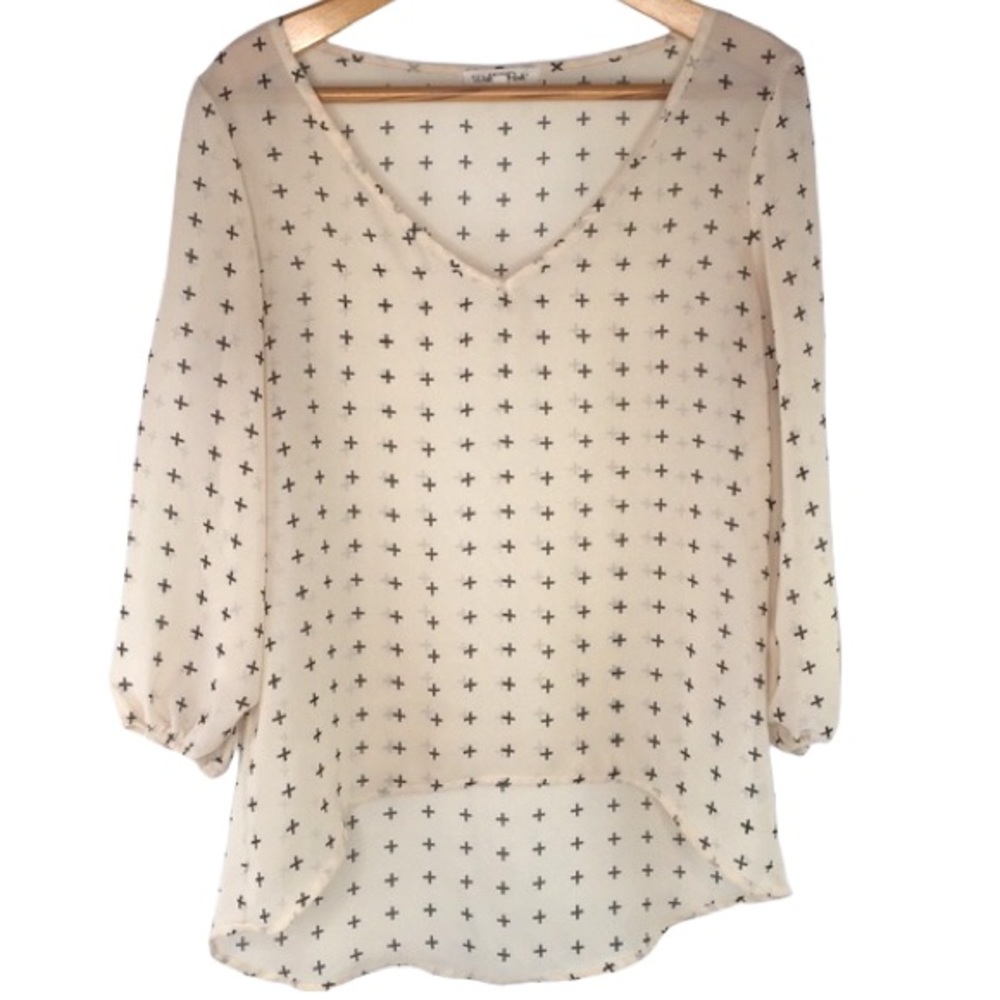 Wishful Park sheer v-neck blouse